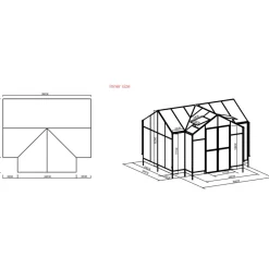 T-format växthus 11,6 m² | 4 mm säkerhetsglas | 5 års ramgaranti