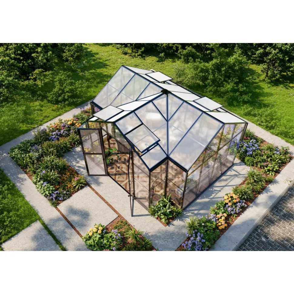 T-format växthus 11,6 m² | 4 mm säkerhetsglas | 5 års ramgaranti