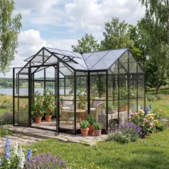 T-format växthus 11,6 m² | 4 mm säkerhetsglas | 5 års ramgaranti