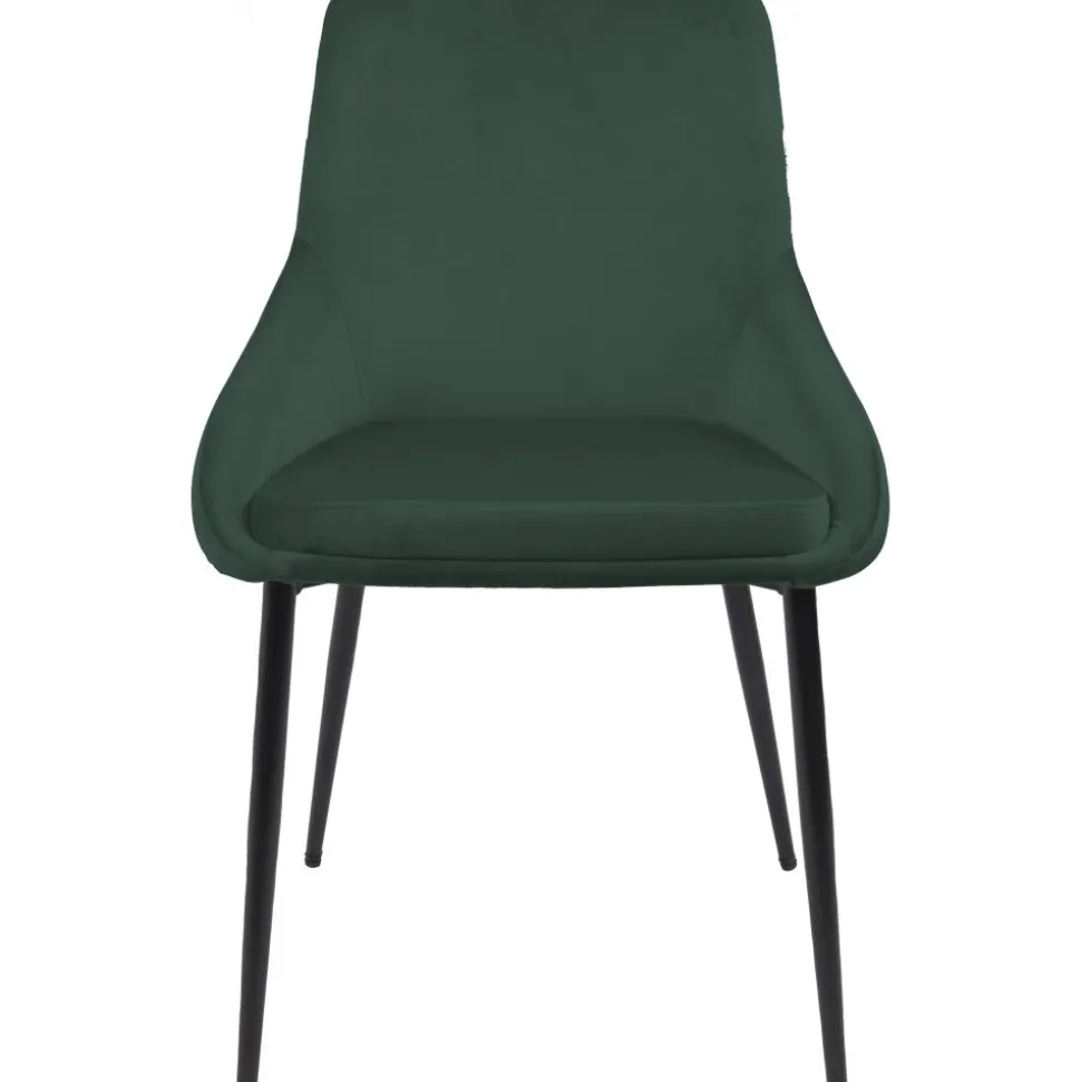 Theo Stol Mörkgrön sammet med svarta metallben | Modern komfort & design