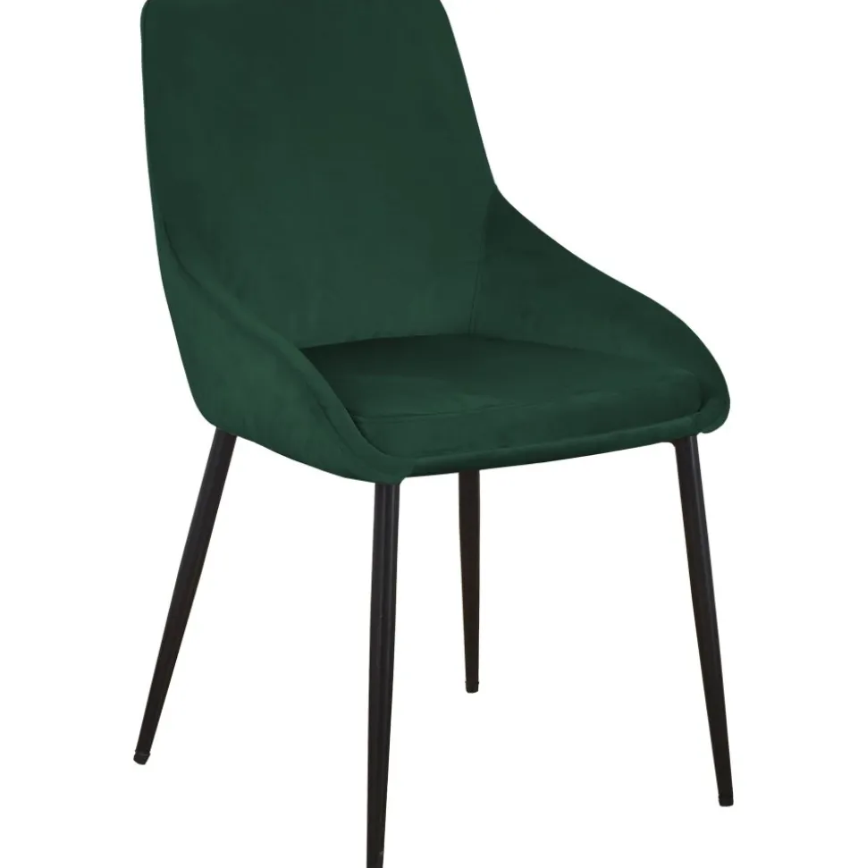 Theo Stol Mörkgrön sammet med svarta metallben | Modern komfort & design