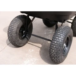 Tippbar trädgårdsvagn 125L | 350kg | Hållbar stålram | Svart