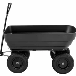 Tippbar trädgårdsvagn 125L | 350kg | Hållbar stålram | Svart
