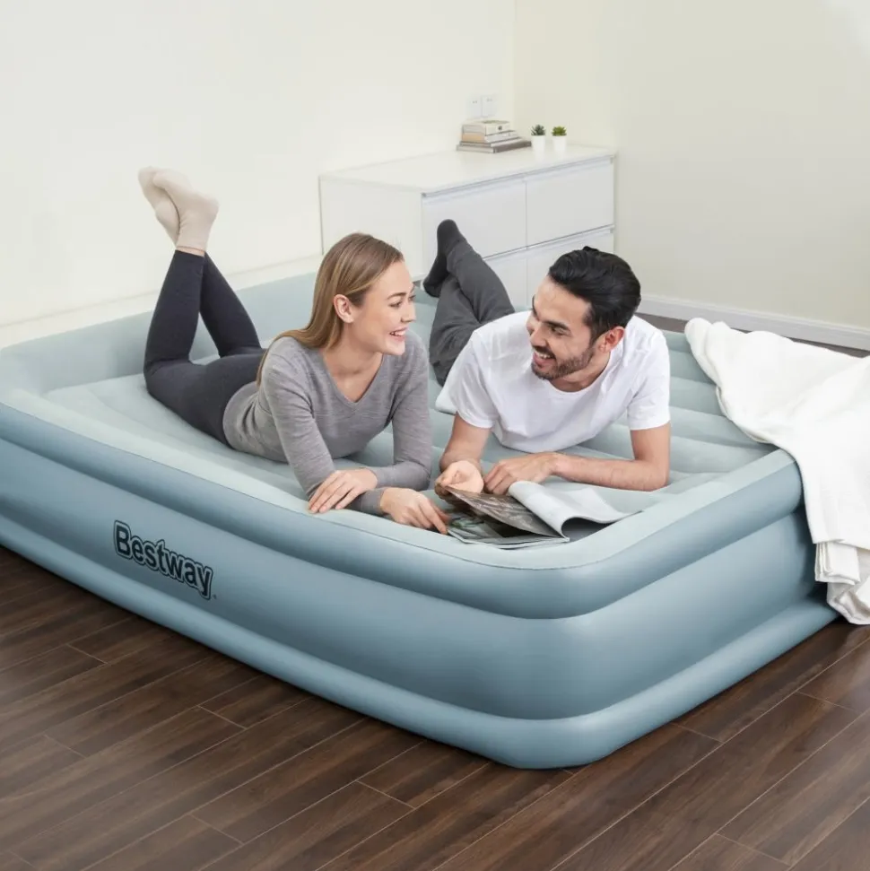 Tjock uppblåsbar dubbelsäng med APP-styrning - Bestway Tritech Queen Airbed