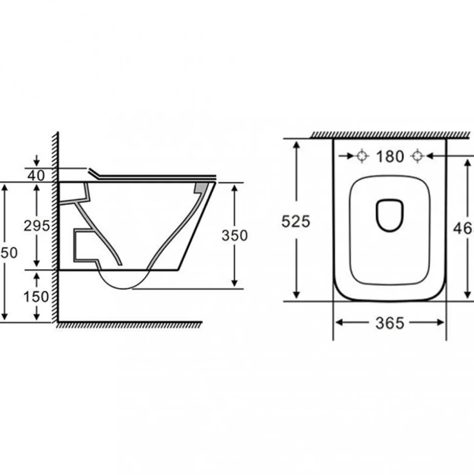 Toalettpaket | Vägghängd toalett 530 & Dold cistern