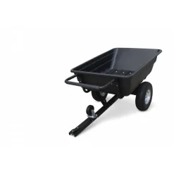 Transportvagn med tippfunktion | 300KG Lastkapacitet & terränghjul | Skjut & dragbar | Svart