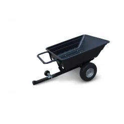 Transportvagn med tippfunktion | 300KG Lastkapacitet & terränghjul | Skjut & dragbar | Svart