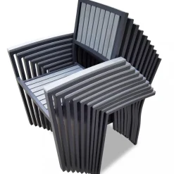 Trädgårdsstol i aluminium och komposit - Rindö 10-pack