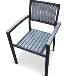 Trädgårdsstol i aluminium och komposit - Waxholm 8-pack