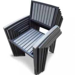 Trädgårdsstol i aluminium och komposit - Waxholm 8-pack