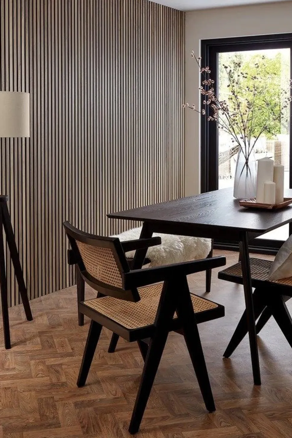 Trälamell akustikpaneler | 2400x600x21mm | Valnöt