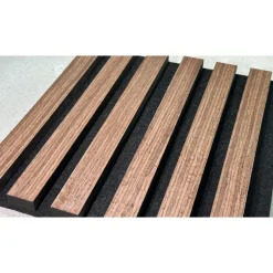 Trälamell akustikpaneler | 2400x600x21mm | Valnöt