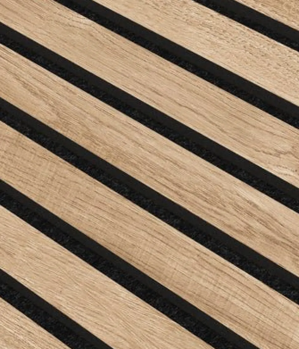 Trälamell akustikpaneler | 2400x600x21mm | Vit ek
