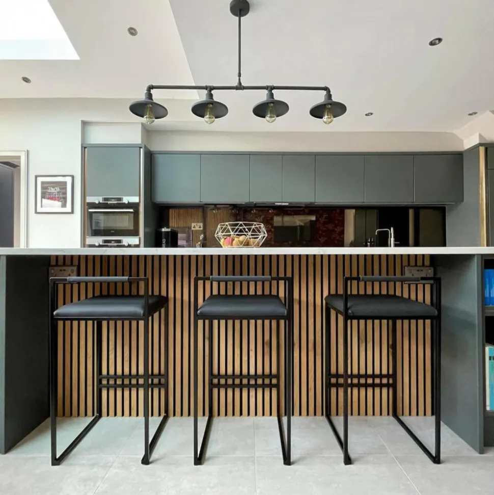 Trälamell akustikpaneler | 2700x600x21mm | Vit ek