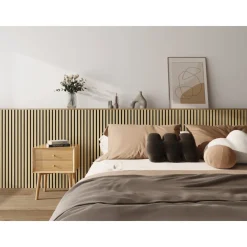 Trälamell akustikpanel i vit ek | 120×60×1,8 cm | 2-pack | 1,44 m²