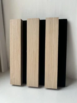 Trälamell akustikpanel i vit ek | 120×60×1,8 cm | 2-pack | 1,44 m²