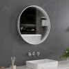 Tunnel-spegel 80x80 cm | LED-belysning med dimmer | Aluminiumram | IP44