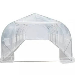 Tunnelväxthus 24m² | Stålram med transparent PE-plastöverdrag