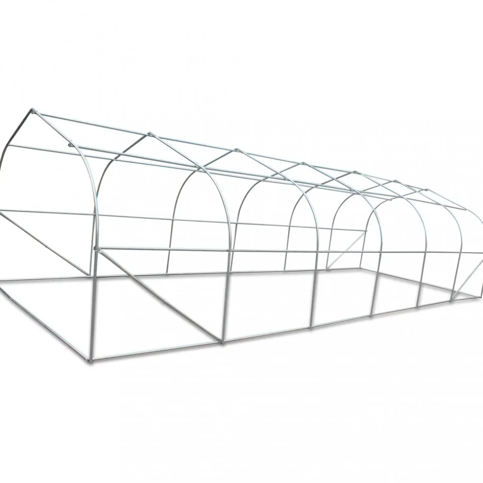 Tunnelväxthus 24m² | Stålram med transparent PE-plastöverdrag