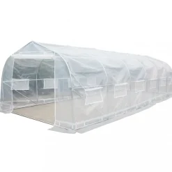 Tunnelväxthus 24m² | Stålram med transparent PE-plastöverdrag