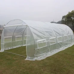 Tunnelväxthus 18m² | Stålram med transparent PE-plastöverdrag