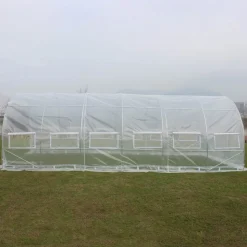 Tunnelväxthus 18m² | Stålram med transparent PE-plastöverdrag