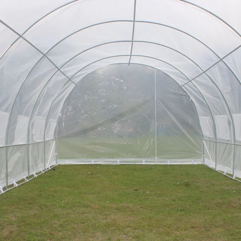 Tunnelväxthus 18m² | Stålram med transparent PE-plastöverdrag