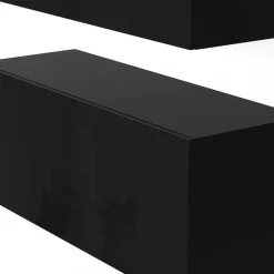 Tv-bänk inkl. hyllor 41x240 cm | Vägghängd | Badachro - Svart