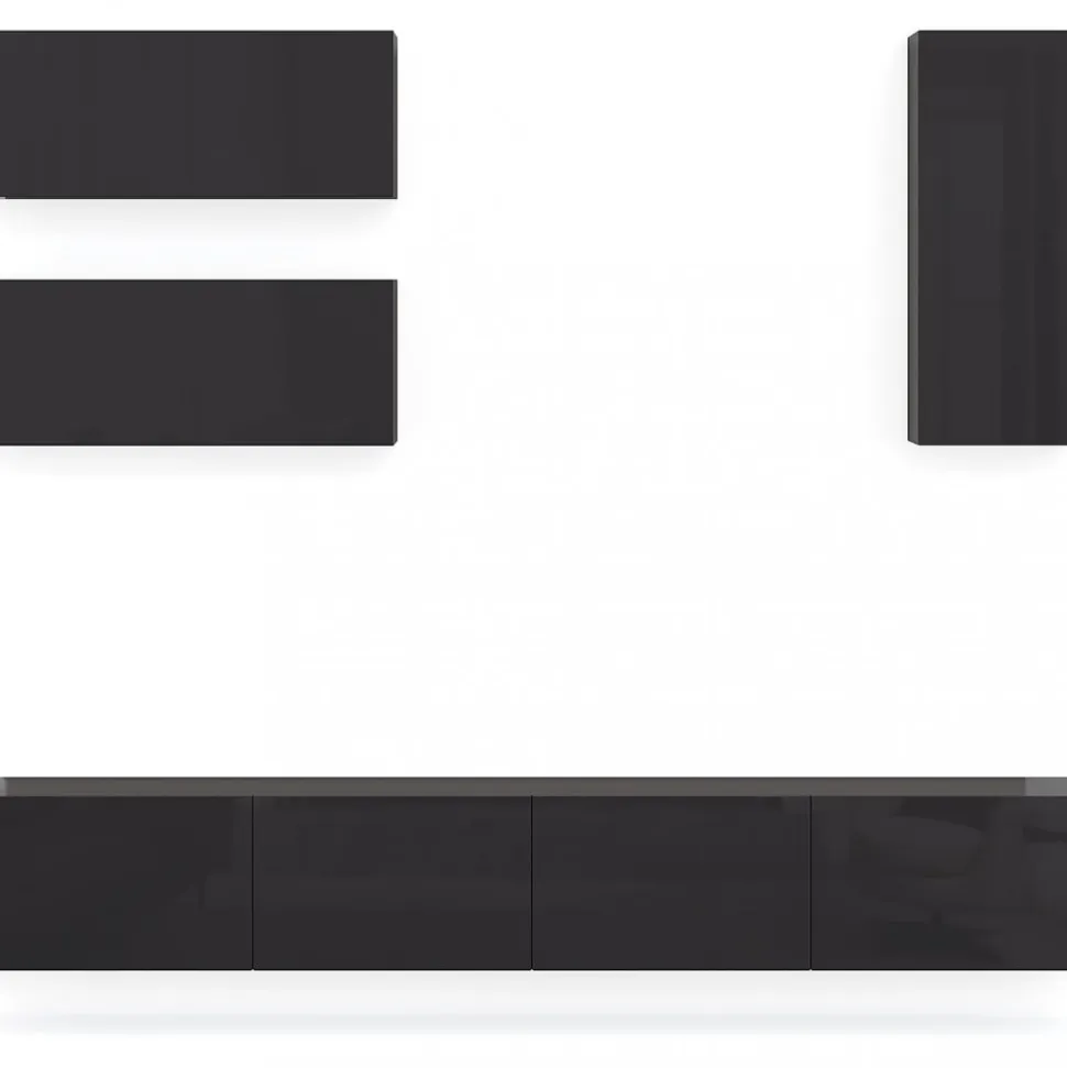 Tv-bänk | Set | 41x240 cm | Badachro - Grå