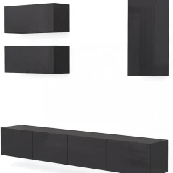 Tv-bänk | Set | 41x240 cm | Badachro - Grå