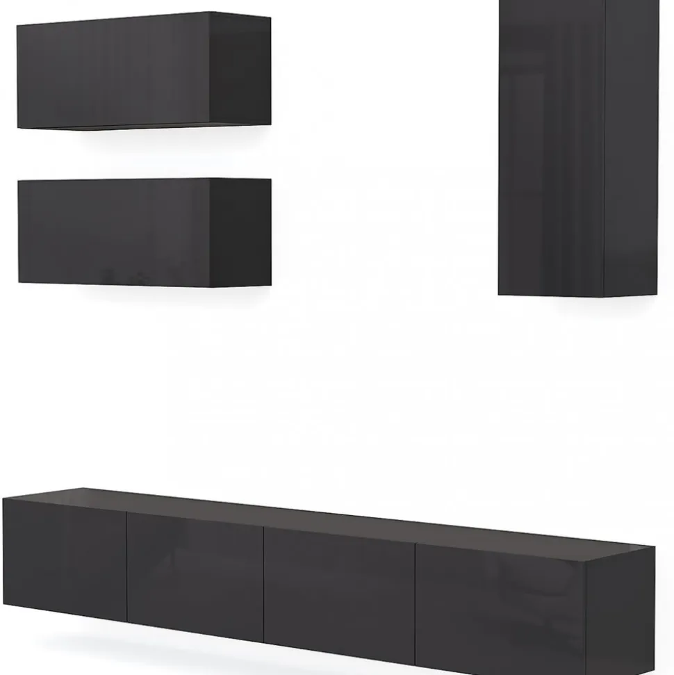 Tv-bänk | Set | 41x240 cm | Badachro - Grå