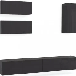 Tv-bänk | Set | 41x240 cm | Badachro - Grå