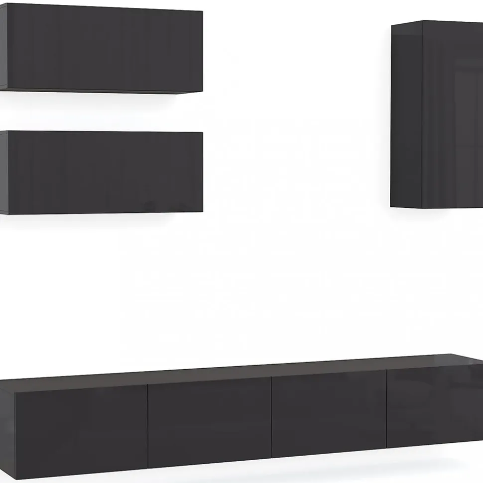Tv-bänk | Set | 41x240 cm | Badachro - Grå