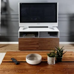 TV-bänk valnöt 100cm | 2 Lådor | Enchant