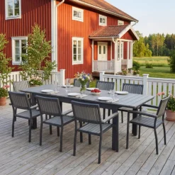 Underhållsfria utemöbler 180-240 cm | 8 stolar | Lyfco Waxholm