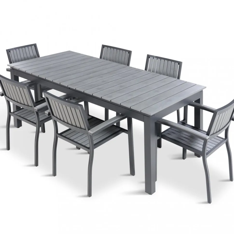 Underhållsfria utemöbler 180-240 cm | 8 stolar | Lyfco Waxholm