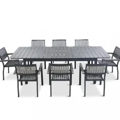 Underhållsfria utemöbler 180-240 cm | 8 stolar | Lyfco Waxholm