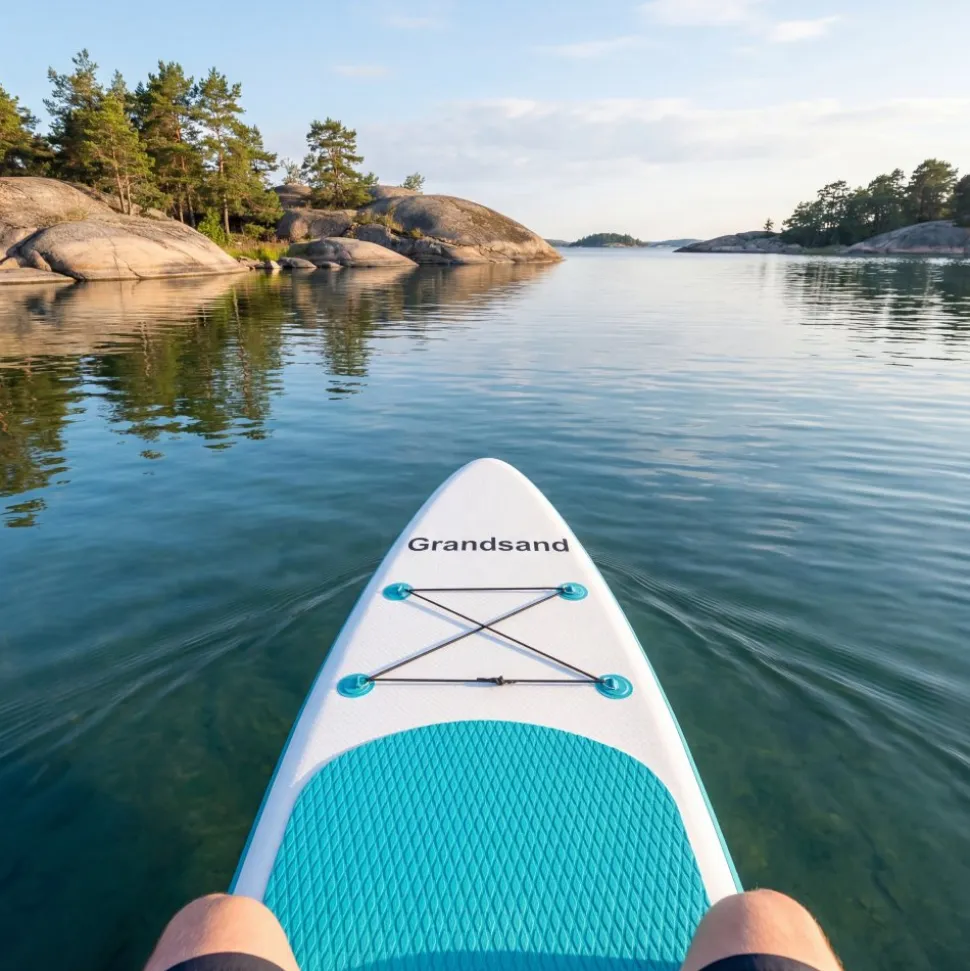 Uppblåsbar SUP 320 cm | Uppblåsbar paddle board | Stabil & hållbar | Blå/Gul