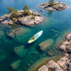 Uppblåsbar SUP 320 cm | Uppblåsbar paddle board | Stabil & hållbar | Blå/Gul