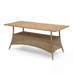 Utematbord 180 cm i Teak & Konstrotting  Exklusivt Trädgårdsbord för 68 personer | Yxland