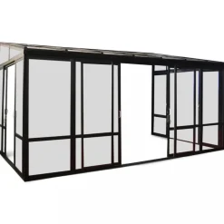Uterum 14,8m² | Säkerhetsglas och kanalplast | Aluminiumstomme | Svart
