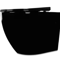 Vägghängd toalett inkl. Dold cistern | Svart | Toalettpaket