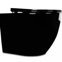 Vägghängd toalett inkl. Dold cistern | Svart | Toalettpaket