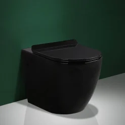 Vägghängd toalett inkl. Dold cistern | Svart | Toalettpaket