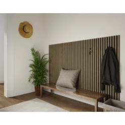 Väggpanel ribbad akustikpanel Valnöt MDF | 120×60×1,8 cm | 2 stycken | 1,44 m²