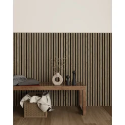 Väggpanel ribbad akustikpanel Valnöt MDF | 120×60×1,8 cm | 2 stycken | 1,44 m²