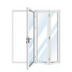 Vikbar altandörr 1,8 x 2,0 m | Aluminium vit | Enkelglas