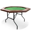 Vikbart Pokerbord | 8 Spelare | Kasinokvalitet, Dryckeshållare, Kuddad Räls