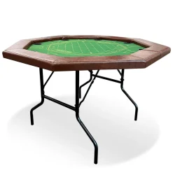 Vikbart Pokerbord | 8 Spelare | Kasinokvalitet, Dryckeshållare, Kuddad Räls
