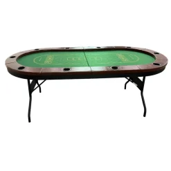 Vikbart Pokerbord | 10 Spelare | Kasinokvalitet, Dryckeshållare, Kuddad Räls